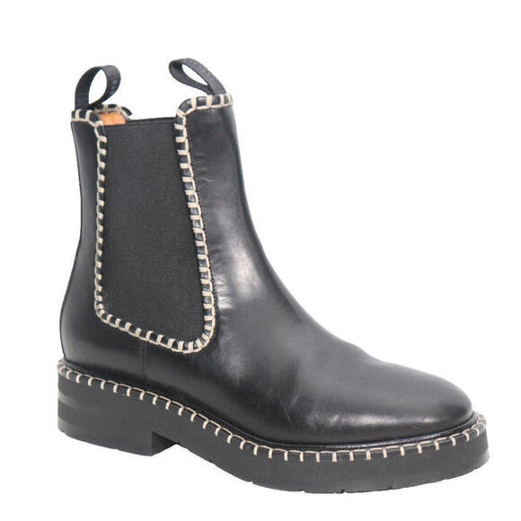Chloe Women's Size EU 38 US8 Black Noua Chelsea Boots Leather Ankle Boot $1500 - Picture 2 of 10